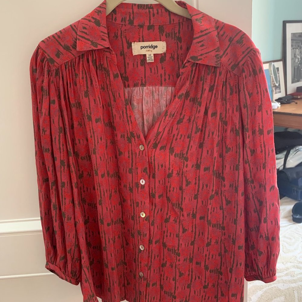 Red and Pink dandelion blouse from the brand Porridge